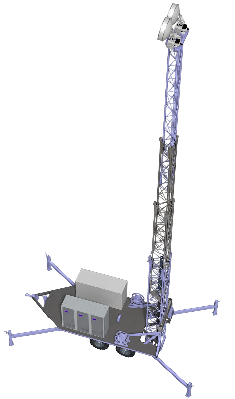 Telescopic antenna tower deployed