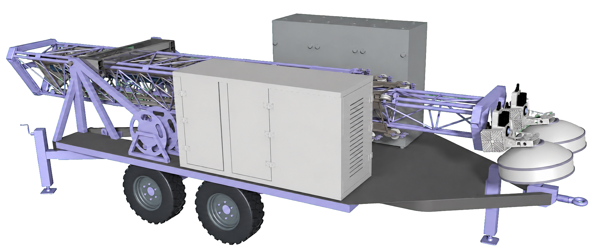 Trailer-mounted telescopic antenna tower