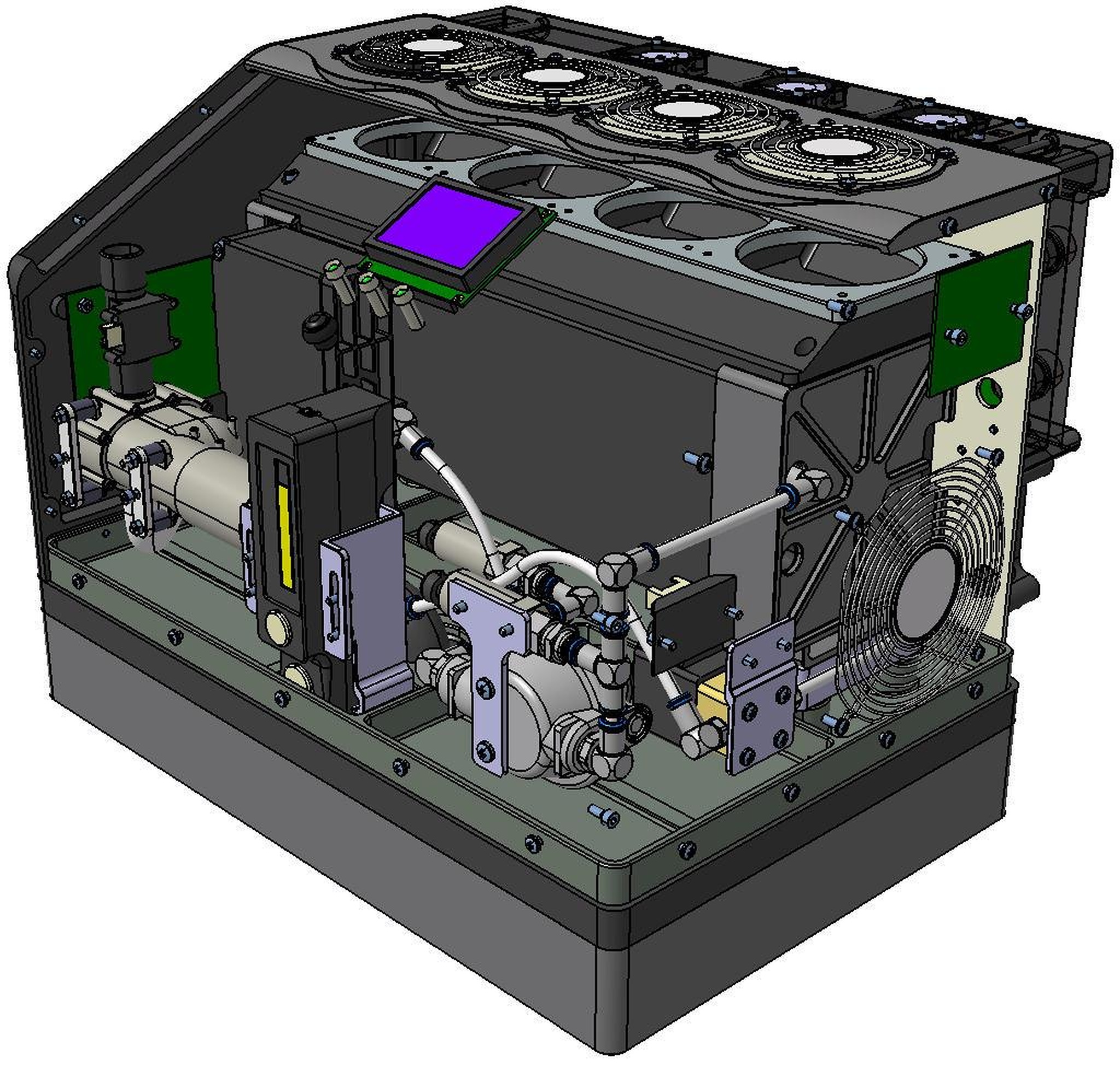 Hydrogen fuel cell cutaway