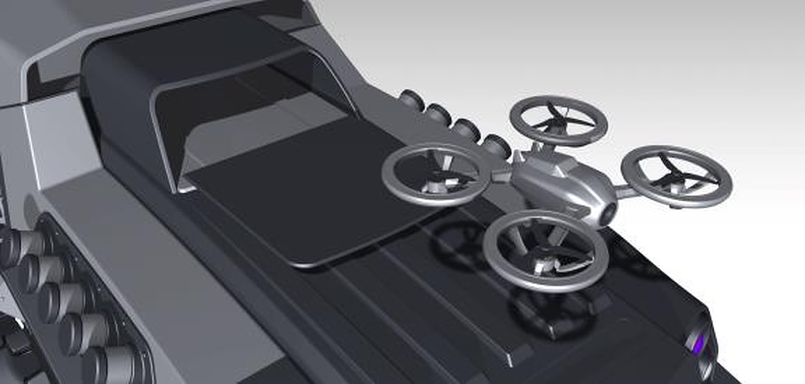 Unmanned ground vehicle top detail
